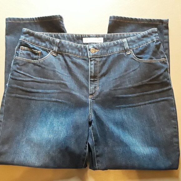 Chico's Platinum Denim Dark Wash Jeans Size 16 - Picture 2 of 12